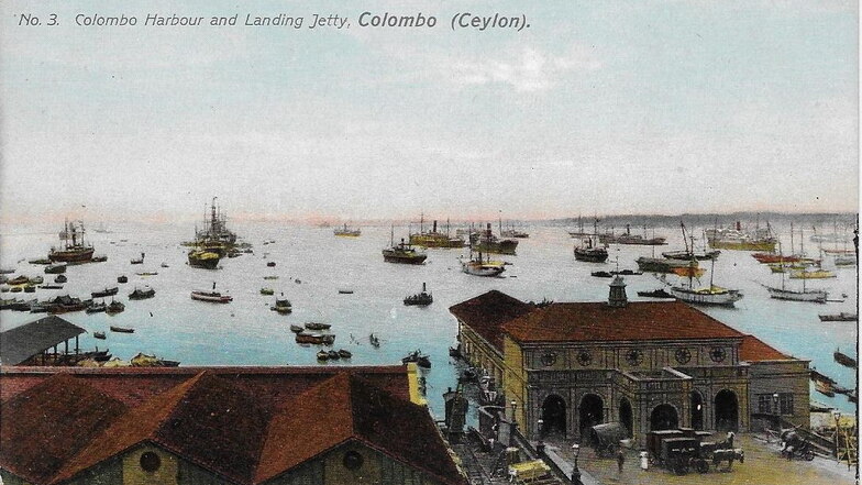 Der Hafen von Colombo auf Ceylon. Nach sechs Tagen im Indischen Ozean sieht Karl Kockisch hier erstmals wieder Land.