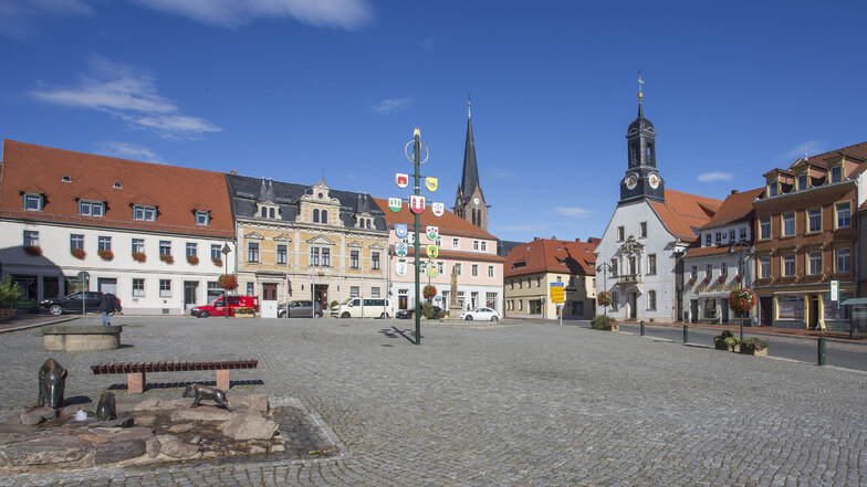 Der Wilsdruffer Marktplatz ist Mittelpunkt der Kleinstadt unweit von Dresden.