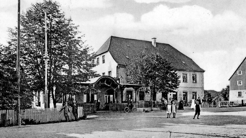 Ein Gasthaus mit Tradition. Die Aufnahme des heutigen Waldhofes in Grillenburg stammt aus dem Jahr 1908.