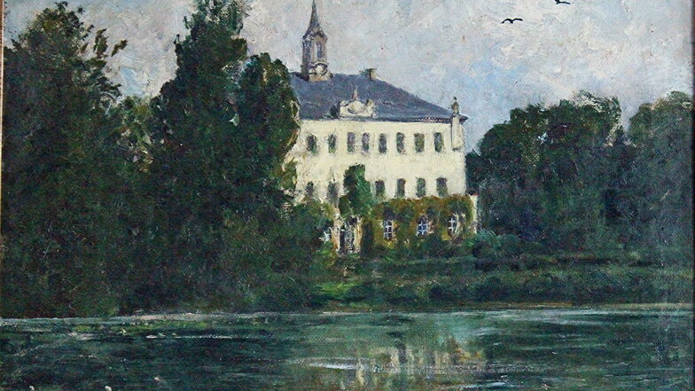 Der Dresdner Hofmaler Emil Rieck vollendete diese Lauterbacher Schlossansicht in der Zeit um 1900.