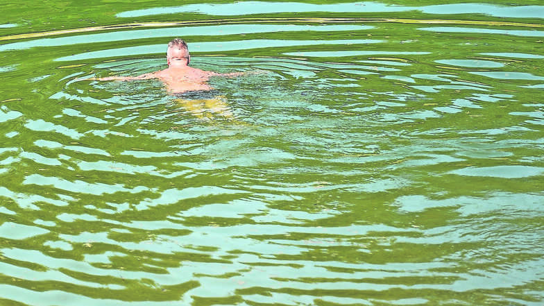 Manche Gäste des Lößnitzbades fragen sich, ob die Wasserqualität noch gut genug ist, um dort zu schwimmen.