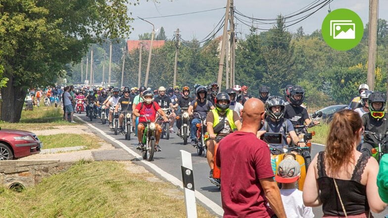 Die Teilnehmer auf der rund 40 Kilometer langen Strecke, die sie durch Görlitz und umliegende Dörfer führt.