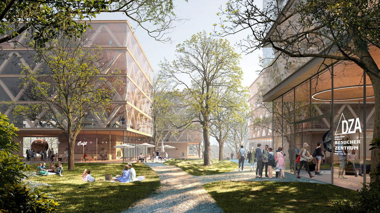 Das ist ein Entwurf für einen möglichen Campus des Deutschen Zentrums für Astrophysik in Görlitz.
