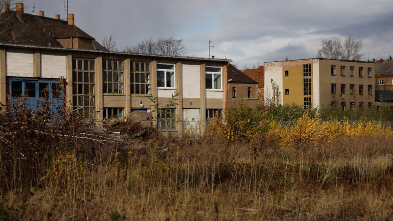 Blick auf das frühere Aropharm-Werksgelände an der Lommatzscher Straße. Die Industriebrache war einer von mehreren Orten, an denen der Angeklagte nach Wertsachen suchte, um seine Sucht zu finanzieren.