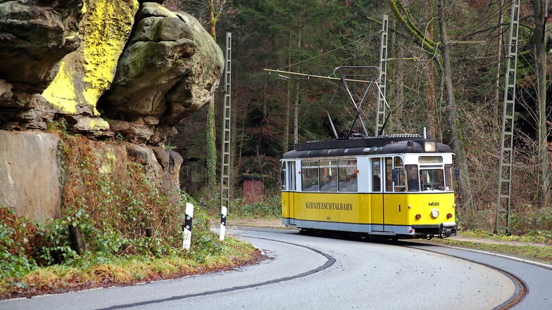 Am Montag war ein Baum in die Oberleitung gestürzt, am Dienstag soll die Kirnitzschtalbahn wieder rollen.