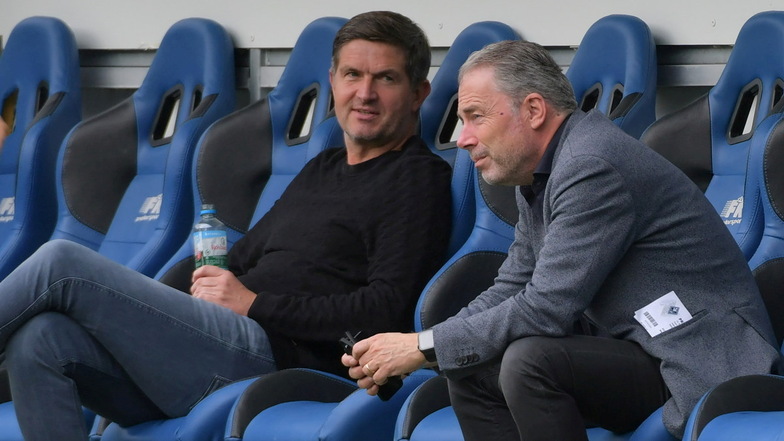 Duo auf Zeit: Noch tragen Sportchef Ralf Becker (li.) und der kaufmännische Geschäftsführer Jürgen Wehlend gemeinsam Verantwortung bei Dynamo. Zeitnah soll es nun zwei neue Geschäftsführer geben - an der Seite von Becker.