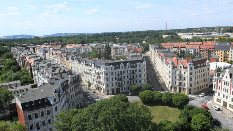 Die Vogelperspektive täuscht: Das Gebiet um den Görlitzer Brautwiesenplatz gehört zu den sozialen Brennpunkten in der Stadt.
