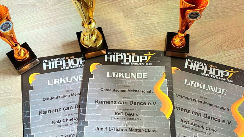 Eine tolle Bilanz: Bei der Ostdeutschen Hip-Hop-Meisterschaft in Leipzig holte "Kamenz can Dance" gleich drei Pokale.