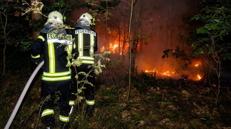 Rettungshubschrauber verhindert größeren Waldbrand in Bischofswerda