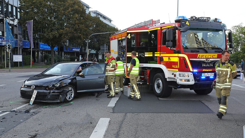 Die Unfall-Kreuzung an der Nürnberger Straße in Dresden.
