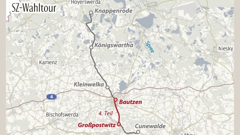 Am vierten Tag der SZ-Wahltour radelten die Reporterinnen nach Großpostwitz und erkundeten zu Fuß den Wald am Drohmberg.