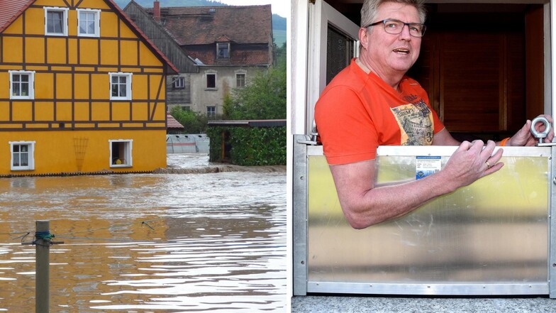 Spundwände vor Türen und Fenstern sollen helfen,  das Hab und Gut von Familie Bräuer in Oberoderwitz vor künftigen Hochwassern besser zu schützen.