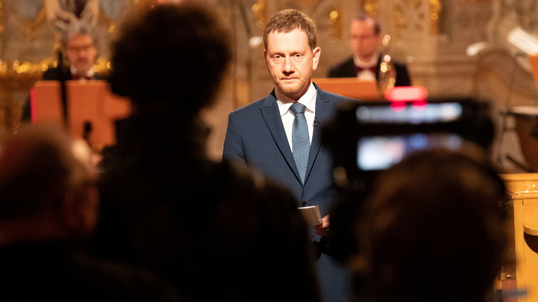 Die Neujahrsansprache von Sachsens Ministerpräsident Michael Kretschmer ist am Montag im MDR zu sehen.
