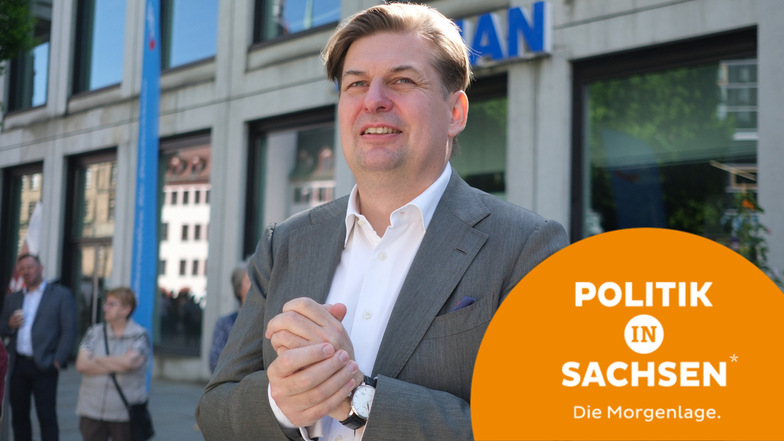 AfD-Spitzenkandidat bei der Europawahl Maximilian Krah bei seinem Wahlkampfauftakt in Chemnitz.