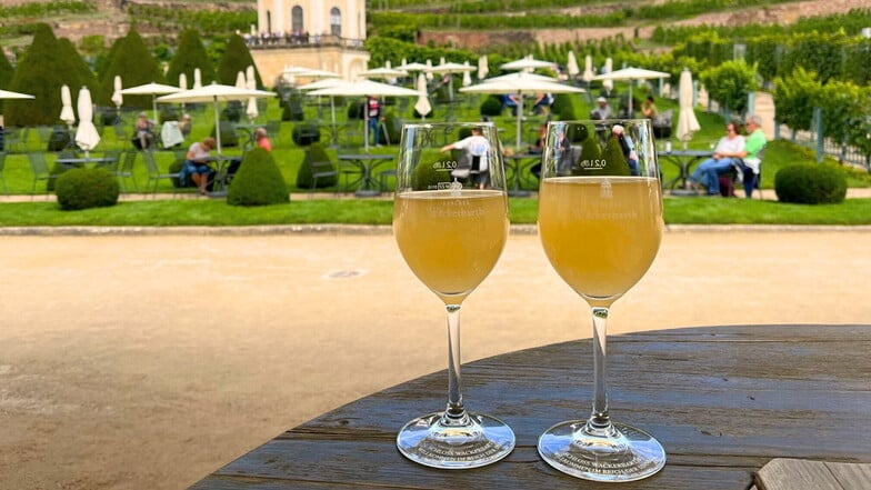 Auf Schloss Wackerbarth findet am Wochenende das Federweißerfest statt.