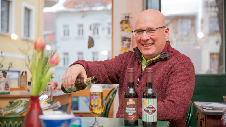 Bierkenner und -fan Axel Schneider tüftelt am Jubiläumsbier für die 800-Jahr-Feier von Kamenz.