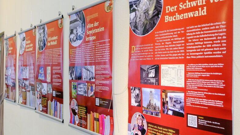 Bis Ende März informiert eine Wanderausstellung im Radebeuler Kultur-Bahnhof auf 20 Tafeln mit digitalen Elementen über das Leseland DDR.