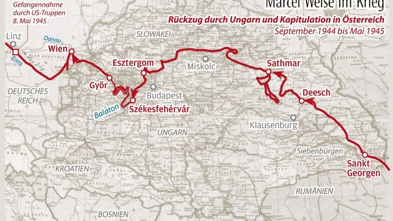 Weises Marsch durch Nord-Ungarn. Die Rote Armee stößt Richtung Budapest und Wien nach.