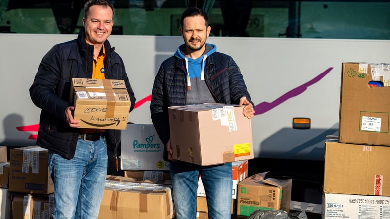 Reisebüro-Betreiber Andreas Thomas (links) hat gemeinsam mit Metallunternehmer Martin Düring zu der Hilfsaktion aufgerufen