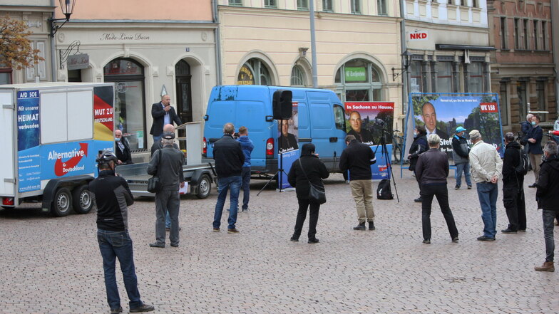 Hat die AfD ihren Zenit erreicht? Eine Veranstaltung dieser Partei am 1. Mai in Pirna.