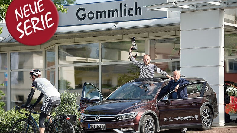 Zum Glück ist das Radebeuler Autohaus Gommlich eingesprungen: Mit einem VW Passat können Olaf Kittel (re.) und Matthias Schumann schließlich auf Osteuropa-Tour gehen.