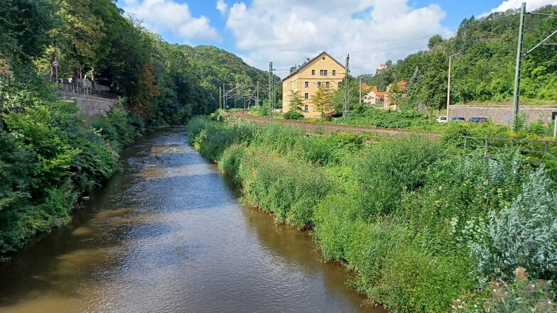 Da wo früher die Königsmühle stand, ist heute ein Wohnhaus. Von der Brücke am Eiswurmlager lässt sich ein ähnlicher Blick einnehmen, wie der, den Caspar David Friedrich 1800 haben musste.