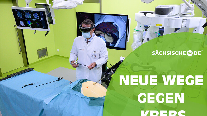 Jürgen Weitz, Direktor der Klinik für Viszeralchirurgie am Universitätsklinikum Carl Gustav Carus, steht in einem Experimental-OP-Saal im Neubau des Nationalen Centrums für Tumorerkrankungen Dresden (NCT/UCC).