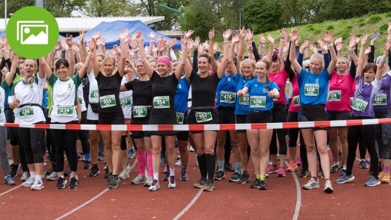 Gute Stimmung: Start der Frauen zum Firmenlauf.