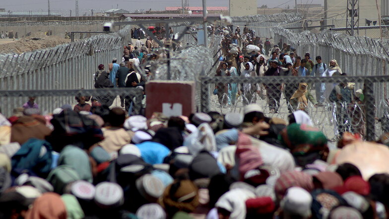 Afghanische Flüchtlinge an der Grenze zu Pakistan.