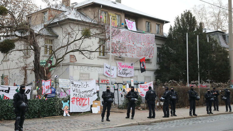 Am 23. Januar räumte die Polizei die Gebäude an der Königsbrücker Straße.