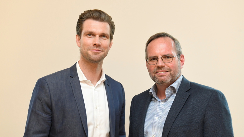 Daniel Wirth (li.) und Jens Schulze bilden die neue Führung der Technischen Werke Freital.