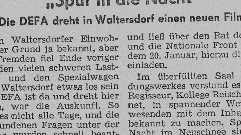 Am 26. Januar 1957 berichtete die SZ über eine Einwohnerversammlung in Waltersdorf.