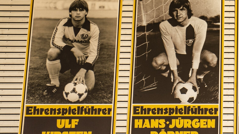 Als Ehrenspielführer hängt Hans-Jürgen "Dixie" Dörner auf der Haupttribüne
des Rudolf-Harbig-Stadions - inzwischen aber nicht mehr rechts neben Ulf Kirsten.