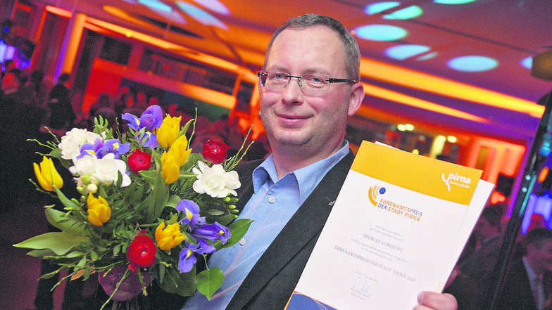 Thomas Albrecht mit dem Ehrenamtspreis.