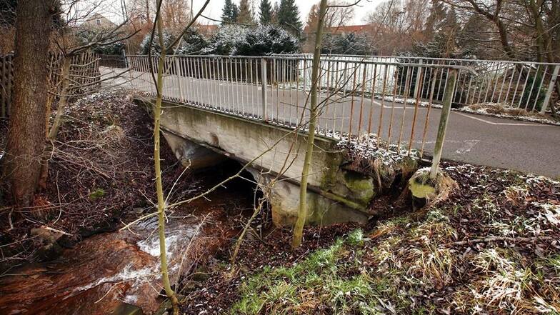 An der Brücke über die Orla am Alten Teichhaus sind die Schäden nicht zu übersehen. Der Neubau soll bis zu 70 Zentimeter höher werden, damit die Querung nicht wie 2013 vom Hochwasser überspült wird. Die Arbeiten kosten etwa 150000 Euro.