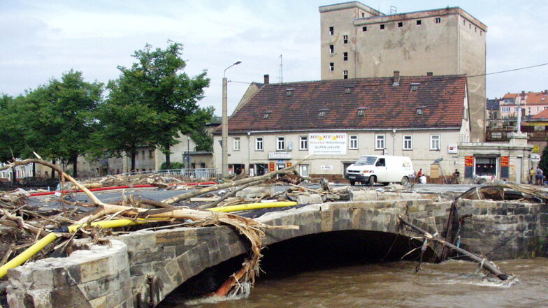 Die Situation nach der Flut an der Bienertmühle.