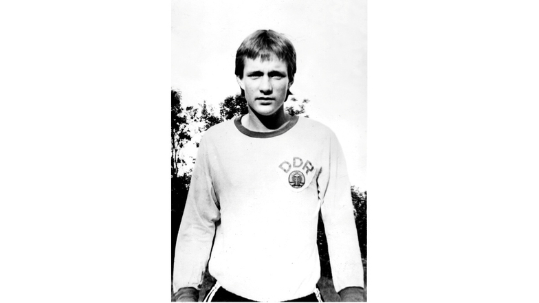 Torsten Gütschow im Trikot der DDR-Junioren-Auswahl Ende der 1970er-Jahre.