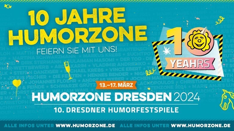 Die Humorzone Dresden wird 10 Jahre alt: Dieses Programm erwartet euch dieses Jahr!