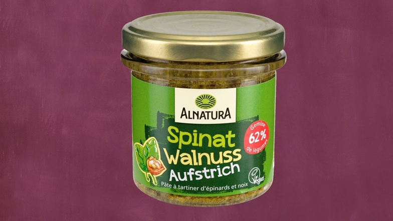 Alnatura ruft den Brotaufstrich Spinat-Walnuss mit drei bestimmten Mindesthaltbarkeitsdaten zurück.