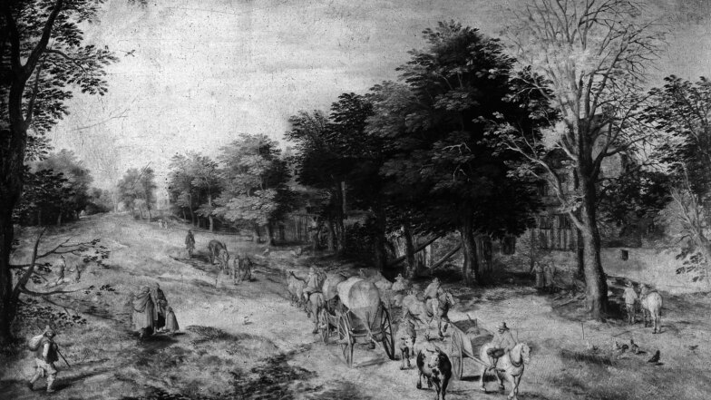 Das Gemälde "Landstraße mit Bauernwagen und Kühen" von Jan Brueghel dem Älteren wurde damals auch gestohlen. 