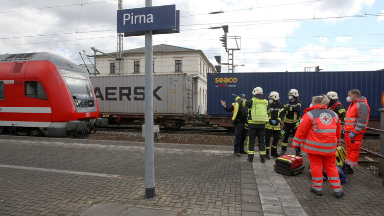 Tödlicher Unfall im Bahnhof Pirna: Ein Mann wurde am Mittwoch von einem Zug erfasst.