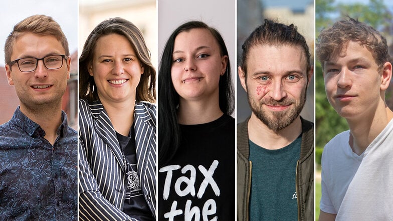 Von links: Philipp Eichler, Eva Metzker, Miriam Lange, Steve Grundig und Jean Carlo Gerstenberger stellen sich am 9. Juni zur Wahl.