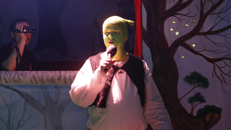 Mittelherwigsdorfs Bürgermeister Markus Hallmann als Shrek.