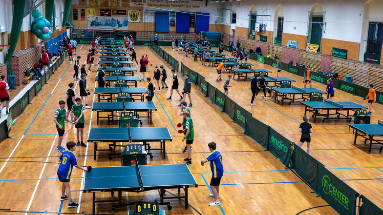 Beim Wettbewerb „Jugend trainiert für Olympia“ traten rund 150 Schüler aus ganz Sachsen beim Landesausscheid in der Sporthalle Burgstraße an.