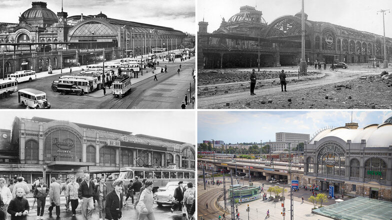 Der Dresdner Hauptbahnhof von 1930 bis heute.