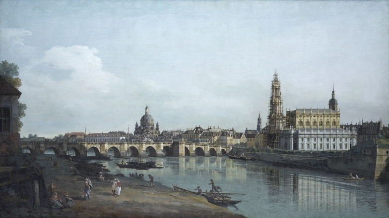 Bernardo Bellotto, Neffe des großen Canaletto, malte 1748 diese Dresden-Ansicht, die im Volksmund "Canalettoblick" genannt wird,