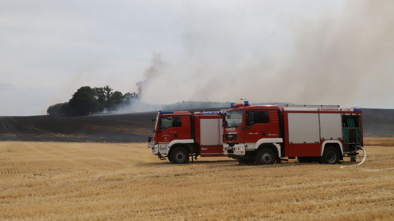 Knapp fünf Hektar Feld standen am Freitagnachmittag bei Diehsa in Flammen.