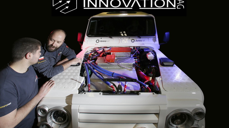 Die Firma Innovation AG aus Zgorzelec hat einen elektrischen Lieferwagen entworfen und träumt von der Serienproduktion. Auf dem Foto ist ihr erstes E-Auto mit Allradantrieb von 2018 zu sehen.