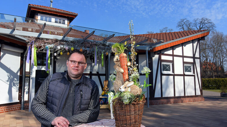 Lars Lemke im Bürgergarten Döbeln. Der Lokalbesitzer wird das Osterfest 2020 nicht so schnell vergessen.
