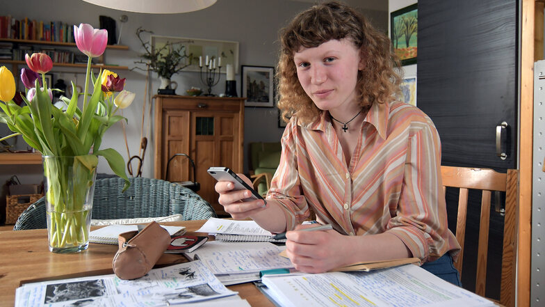Pia Wittrin lernt - wie viele Schüler derzeit - zu Hause für die Abi-Prüfungen. Am 13. März war voraussichtlich der letzte Schultag. Nach den Osterferien soll die Prüfungsphase beginnen.